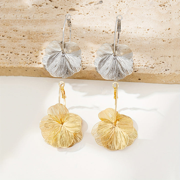 Exaggerated Gold Hollow Earrings