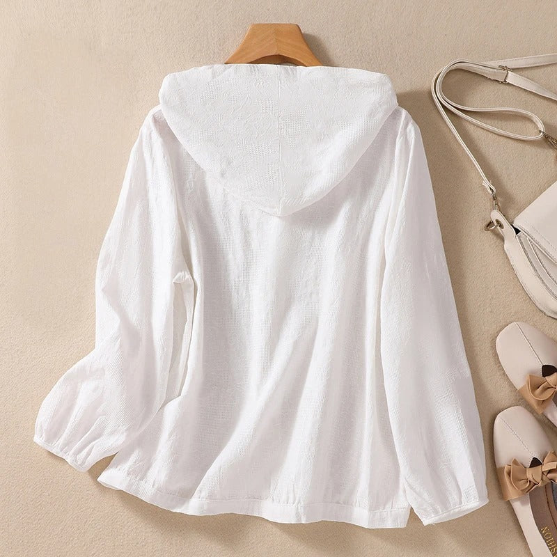 Women’s Blouse | Hooded Button-Up