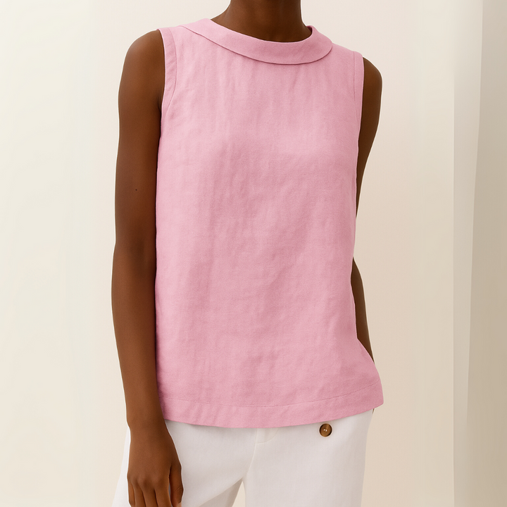 Women's Blouse | Sleeveless Roll Collar