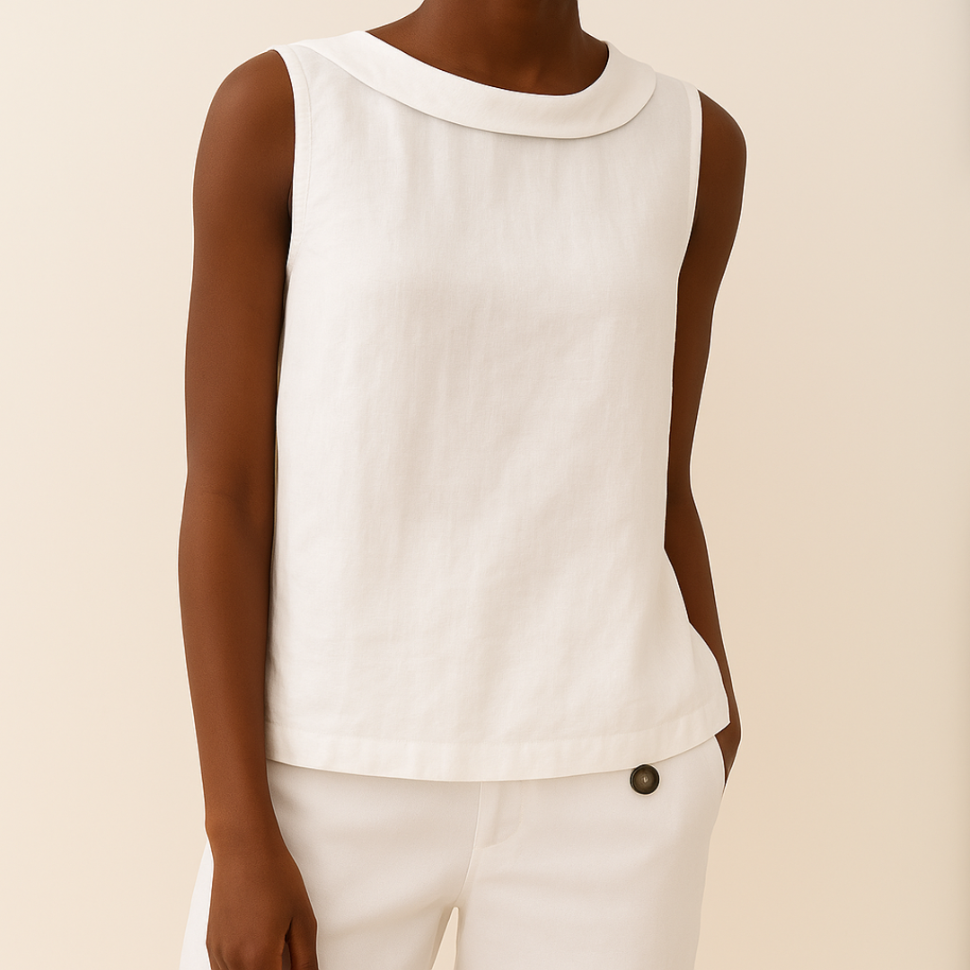 Women's Blouse | Sleeveless Roll Collar