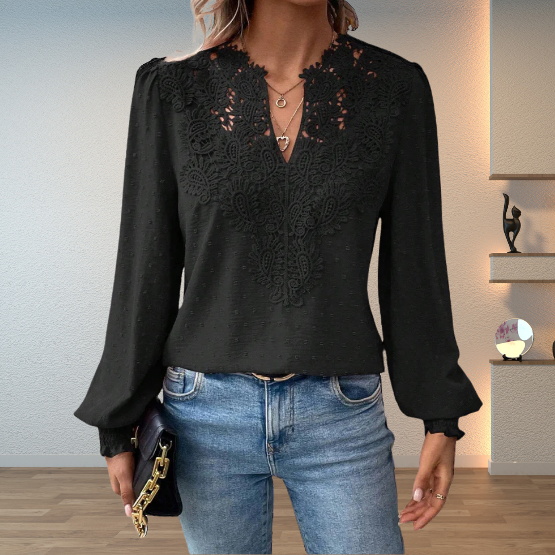 Women's Blouse | Long Sleeve Lace Detail