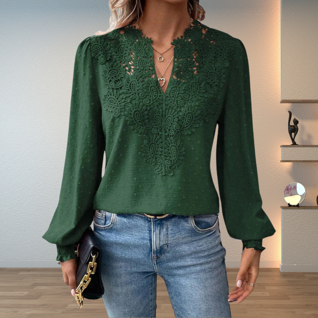 Women's Blouse | Long Sleeve Lace Detail