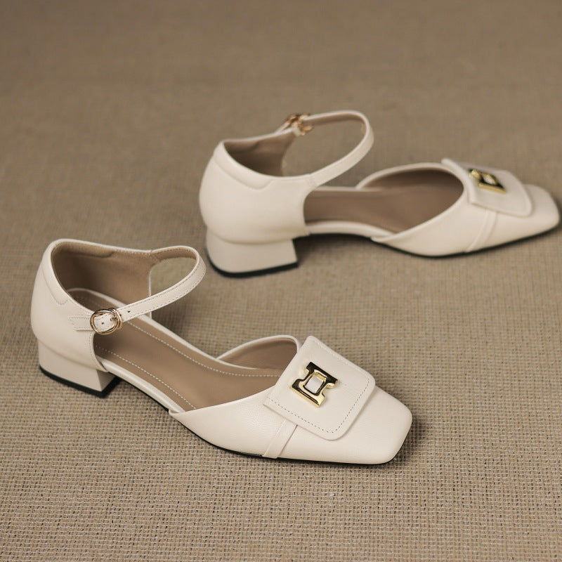 Aveline Buckle Leather Mary-Janes