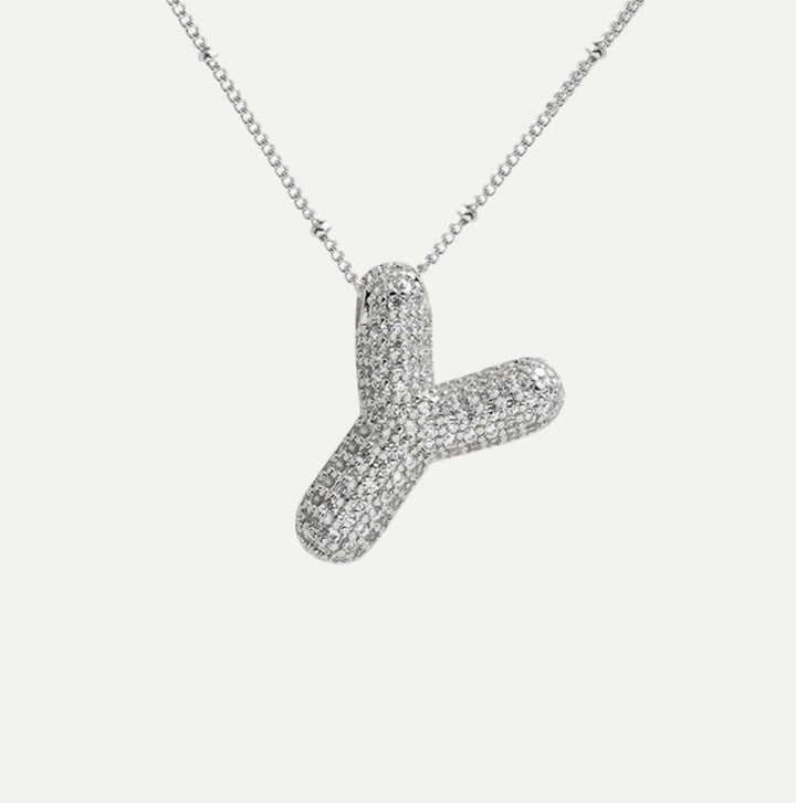 Savannah | Diamond Bubble Letter Necklace