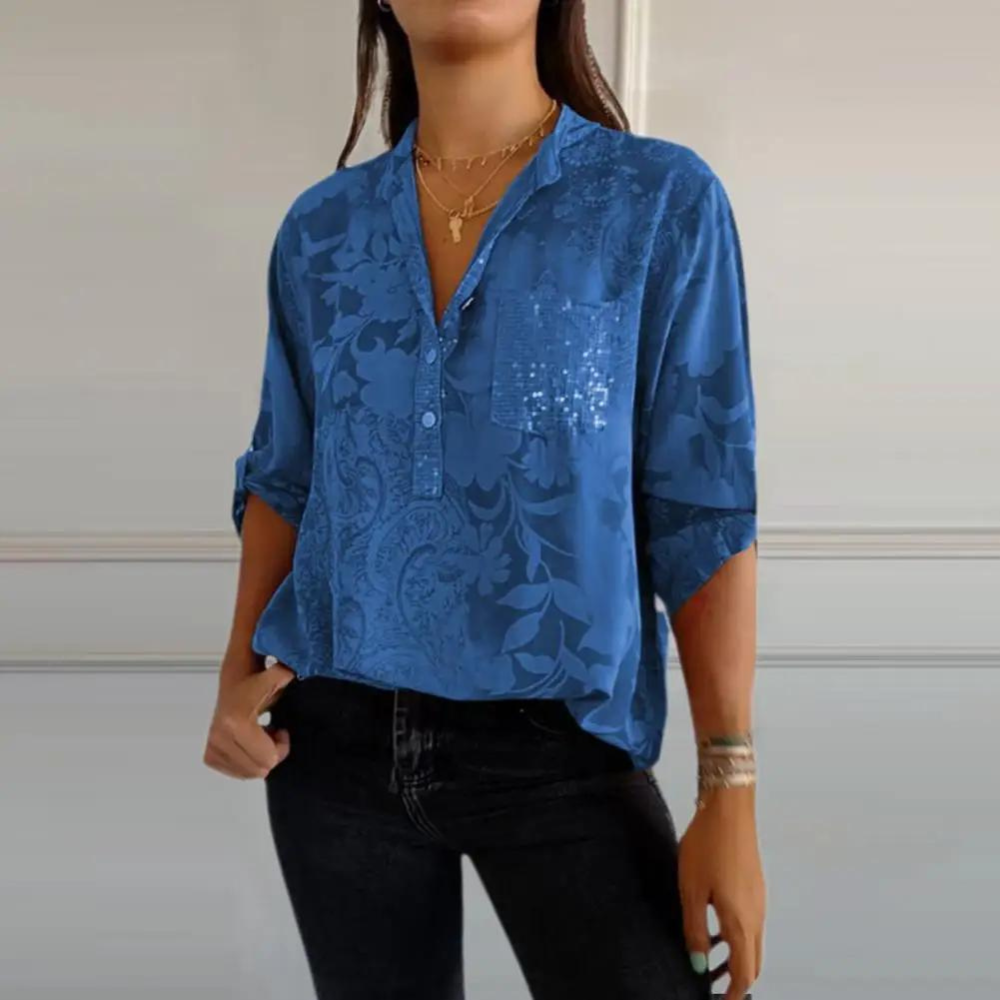 Women’s Blouse | Floral Pattern Collared