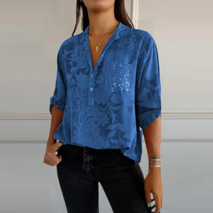Women’s Blouse | Floral Pattern Collared