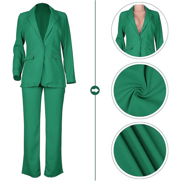 Women's Open Blazer and Slim Trousers Set for Work