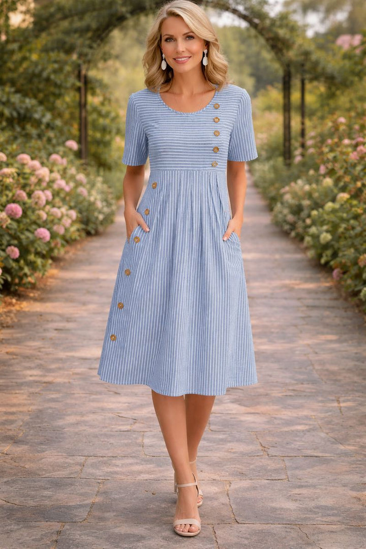 Wanda Striped Midi Dress
