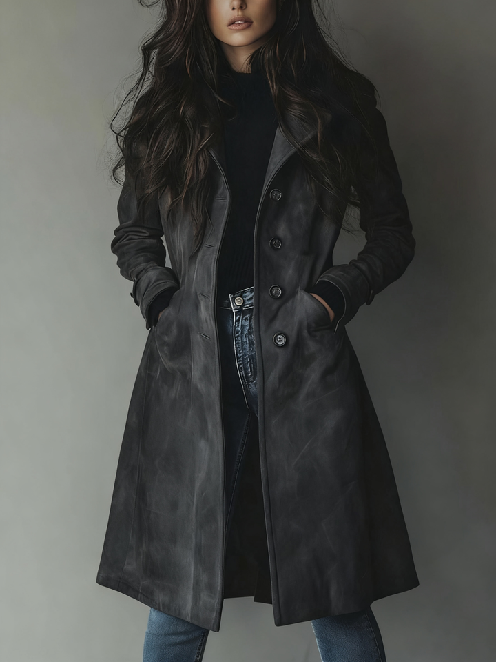 Daniella | Vintage Button Front Longline Coat