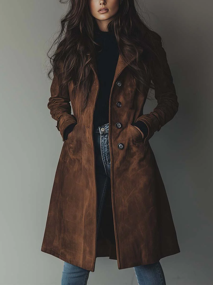 Daniella | Vintage Button Front Longline Coat