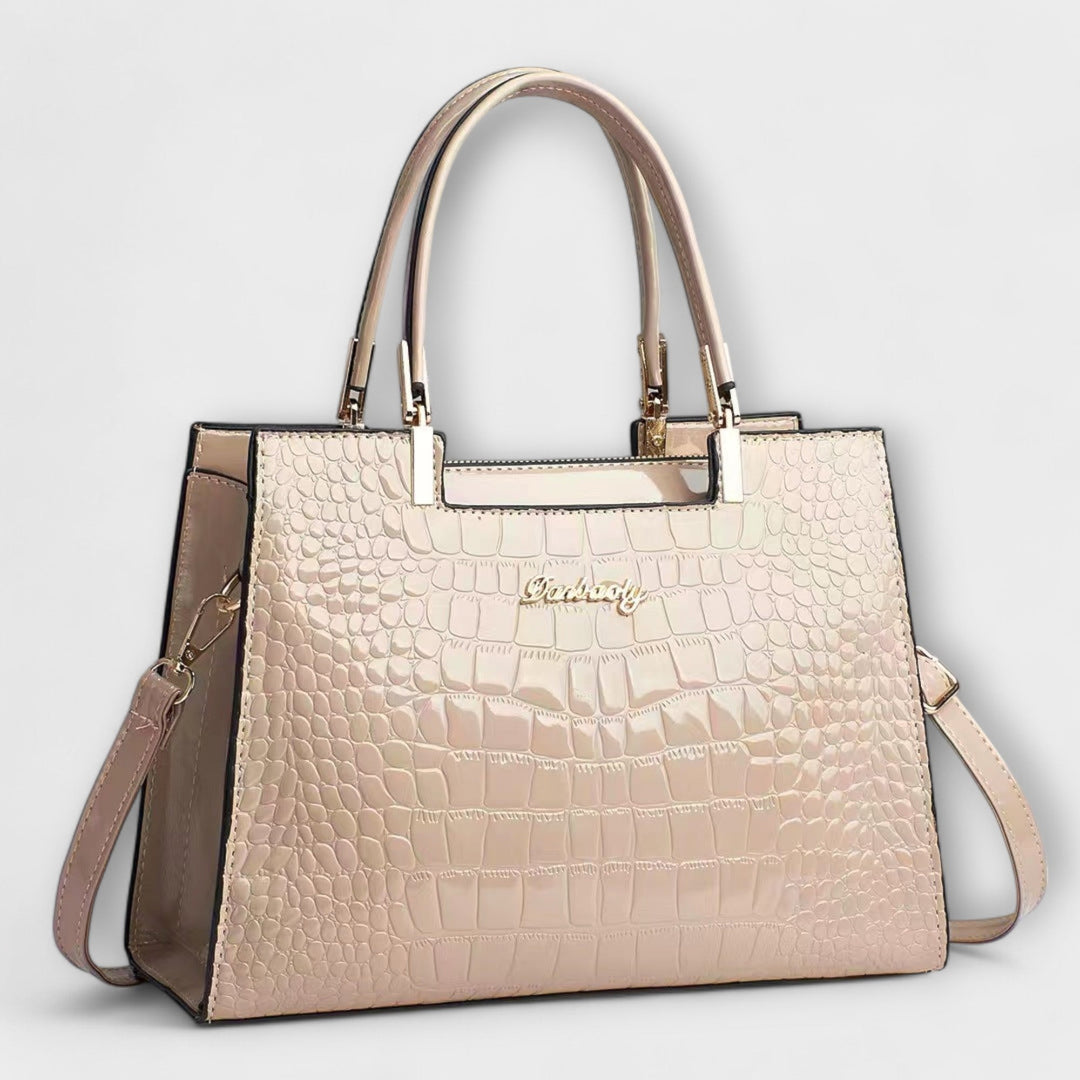 Glossy Crocodile Pattern Handbag