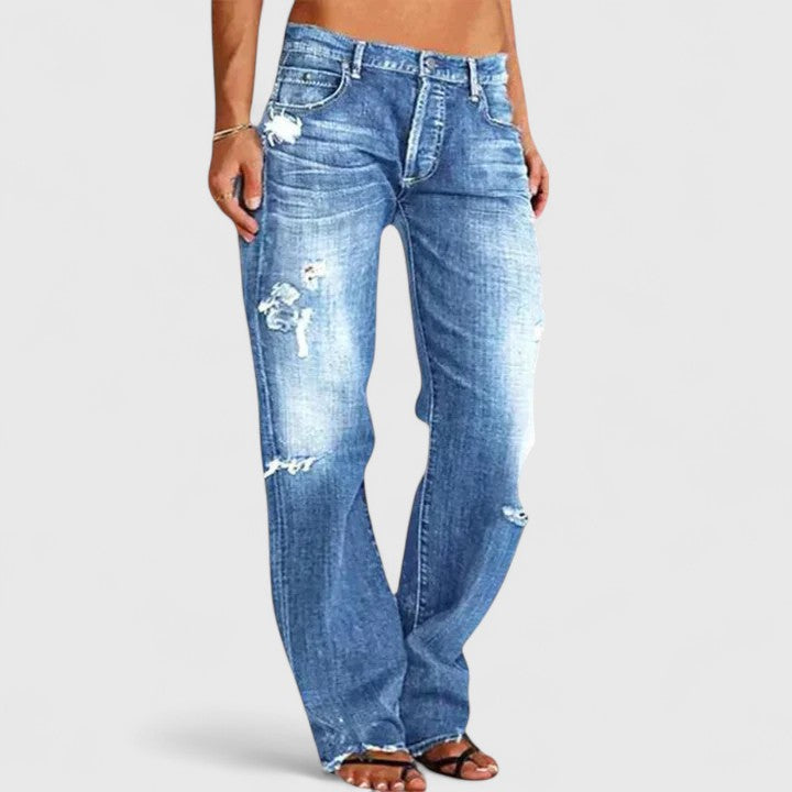 DAKOTA – VINTAGE VIBE DISTRESSED BOOTCUT JEANS