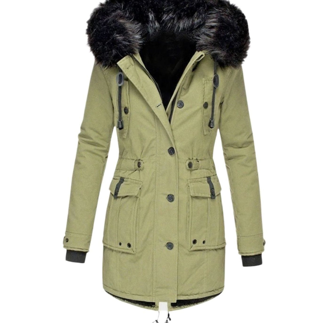 Ivy | Women's Thick Faux Fur Hooded Drawstring Parka Coat