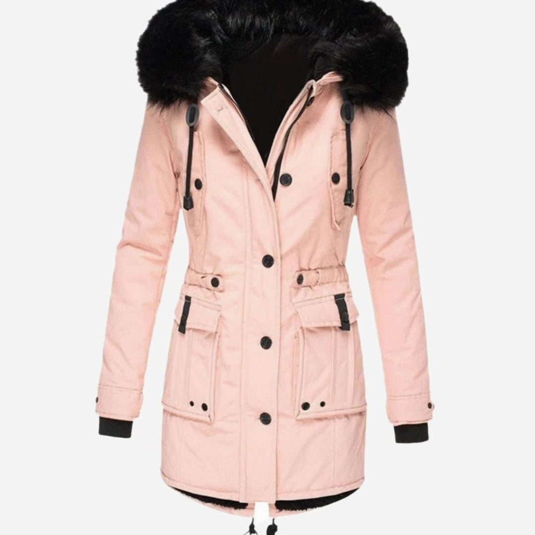 Ivy | Women's Thick Faux Fur Hooded Drawstring Parka Coat
