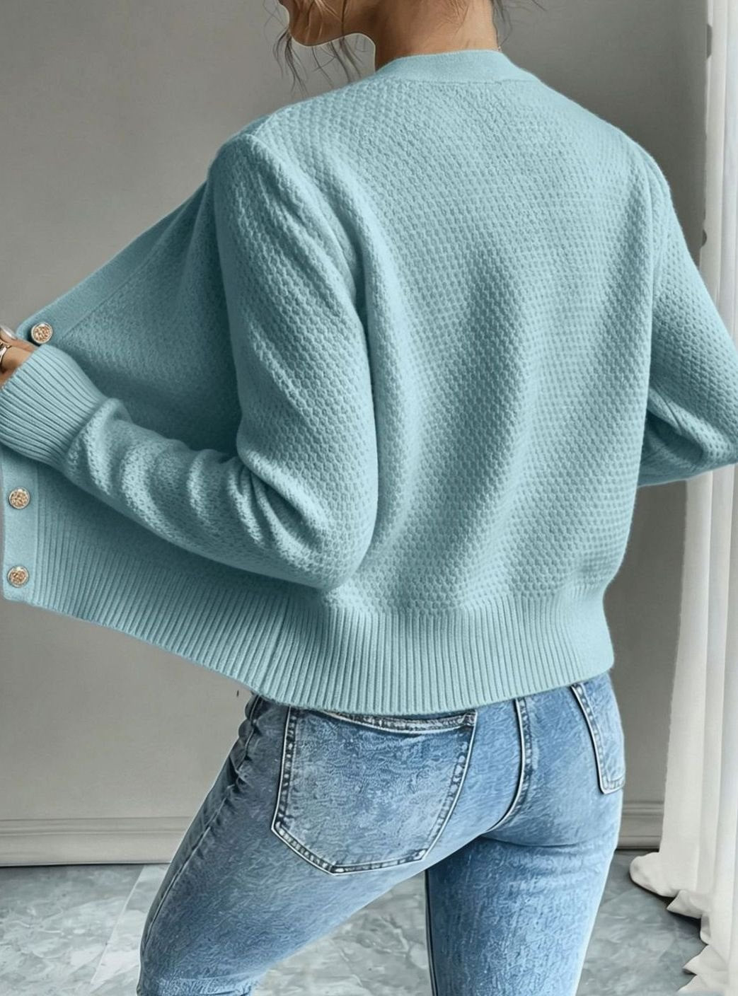 Grace | Women's Cable-Knit Button-Front Cropped Cardigan