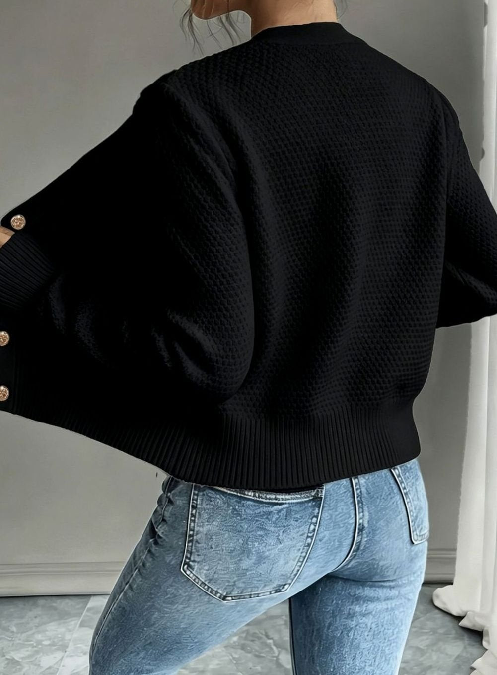 Grace | Women's Cable-Knit Button-Front Cropped Cardigan