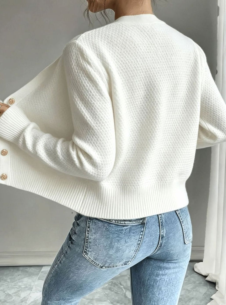 Grace | Women's Cable-Knit Button-Front Cropped Cardigan