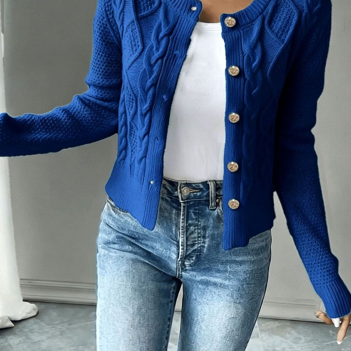 Grace | Women's Cable-Knit Button-Front Cropped Cardigan