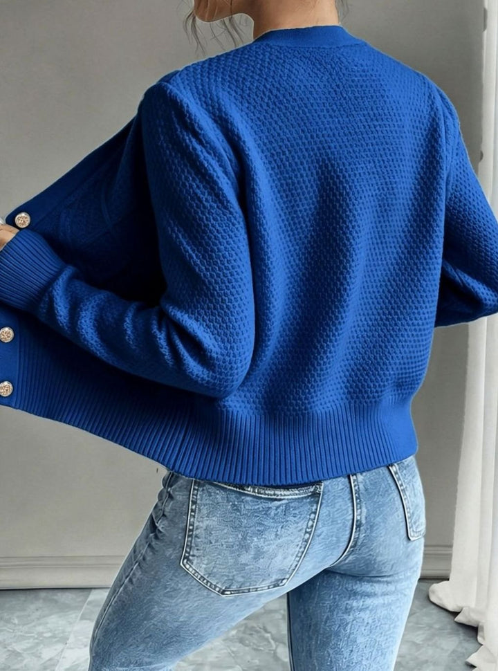 Grace | Women's Cable-Knit Button-Front Cropped Cardigan