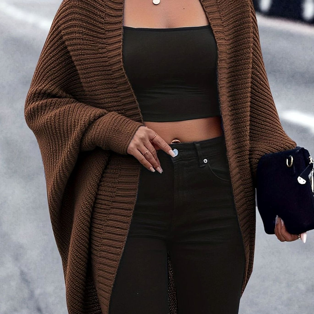 Camila | Women's Oversized Longline Open-Front Knit Cardigan